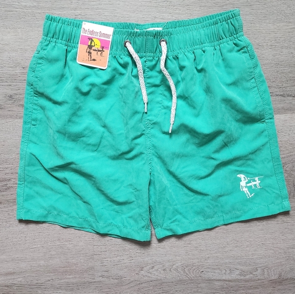 NWT The Endless Summer Boy's Casual Everyday Green Swimwear Shorts Size 12 - Picture 1 of 9